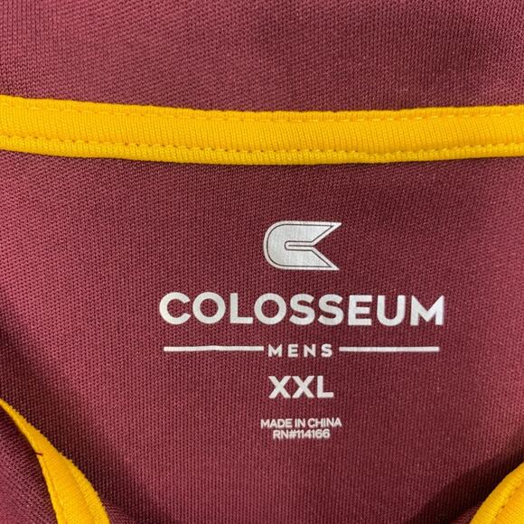 Arizona State Sun Devils Polo Shirt Mens 2XL XXL Maroon Gold Golf Colosseum ASU - Picture 4 of 11